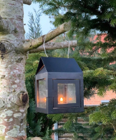 A2 Living Hanging Lantern with wire - Galvaniseret SORT 8x8x12cm