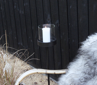 Living by Heart glasindsats med plade - sort