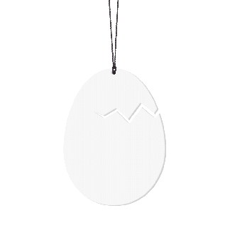 Felius Design - Påskeæg Klækket - hvid - 6cm - 2stk