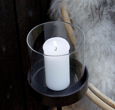 Living by Heart glasindsats med plade - sort