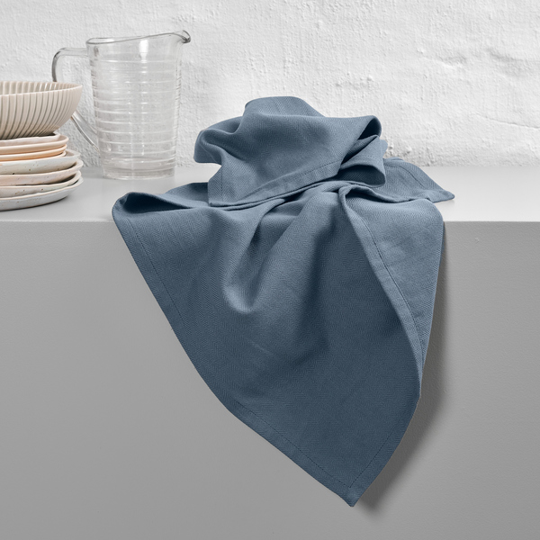 The Organic Company Kitchen Towel, Grey Blue