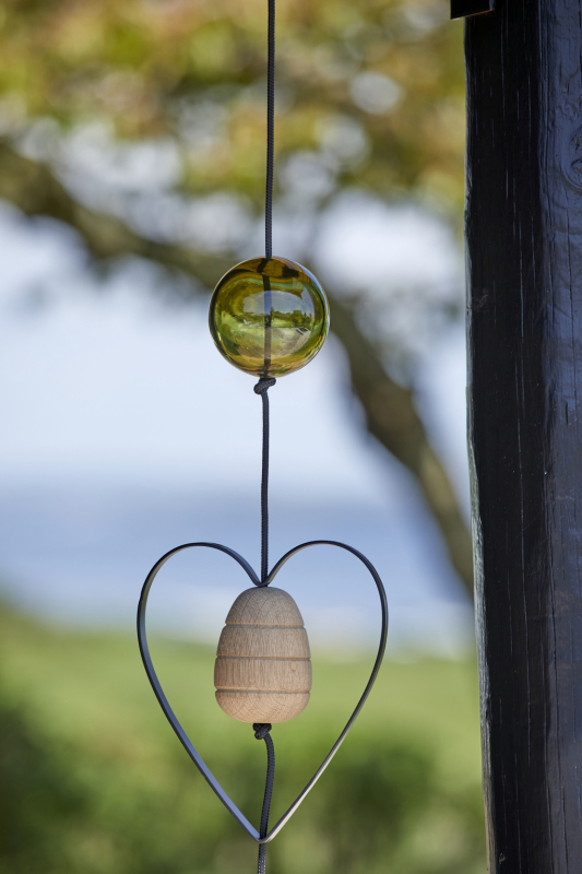 Nordic by hand - SNOREN - Glas Kugle Oliven Grøn Medium