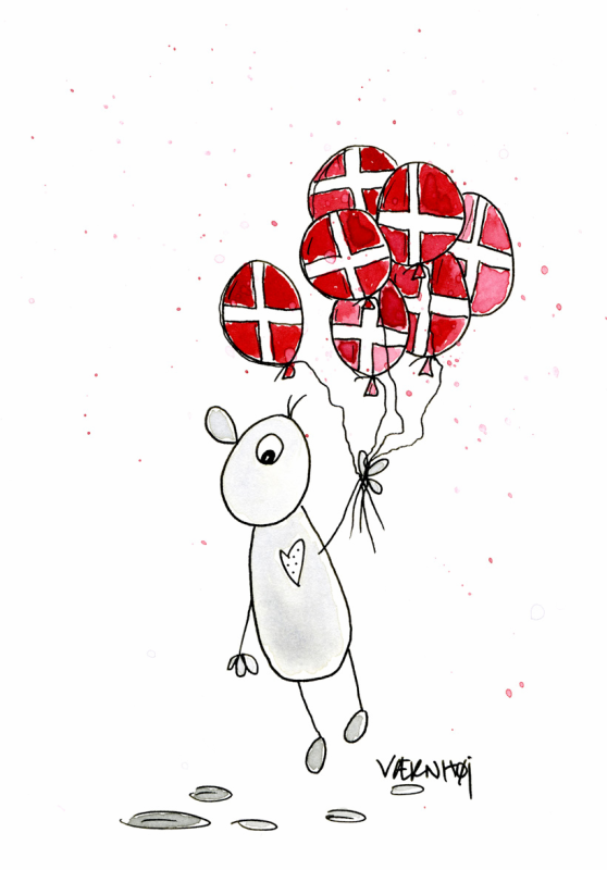 Billede af Galleri Værnhøj - Keramik - Lykønskningskort Små - Flyvende Balloner