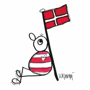 Galleri Værnhøj - Keramik - Lykønskningskort Dobbelte Kvadratiske - Fødselsdagskort Flag
