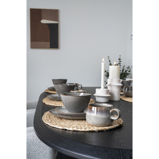 House Nordic - Selma Middagstallerken - Keramik Grå/Brun Ø 27 Cm. Sæt Med 4 Stk.