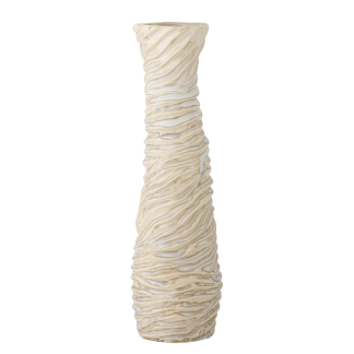 Bloomingville - Damien Vase, Hvid Stentøj