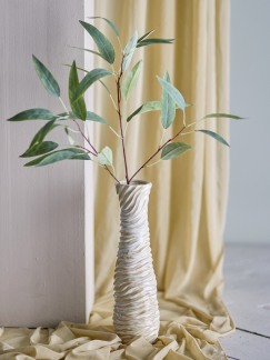 Bloomingville - Damien Vase, Hvid Stentøj