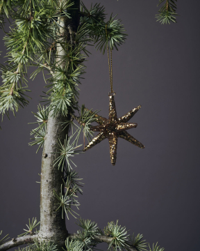 House Doctor - Ornaments, Små Stjerner HDSpike, Brun Med Glimmer
