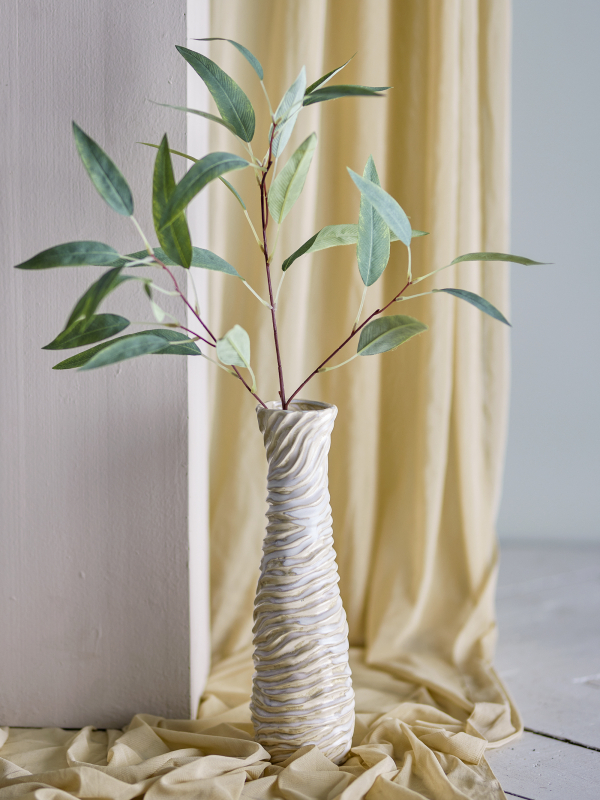 Bloomingville - Damien Vase, Hvid Stentøj