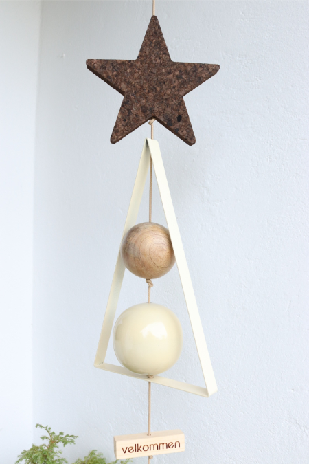 Nordic By Hand - Snoren - Juletr&aelig; I Jern Creme/Hvid H: 35 Cm.