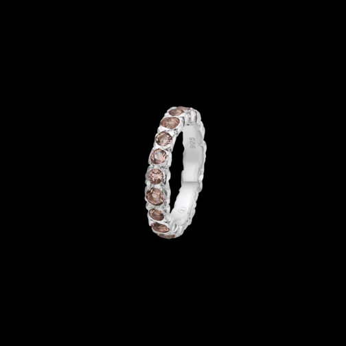 Studio Z Ring Rosy Creek S&oslash;lv Med Rosa Zirkonia Sten