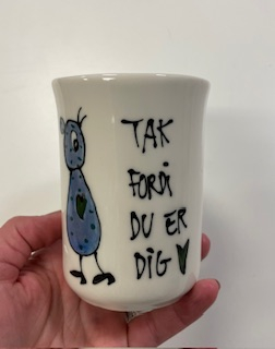 Galleri Værnhøj - Keramik Krus Stor - Tak - Fordi Du Er Dig